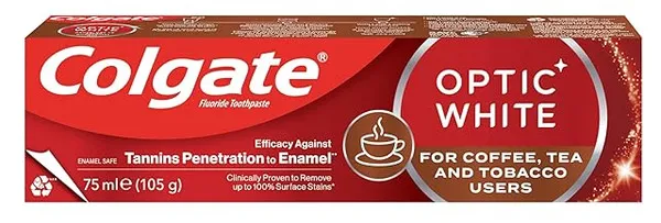 Colgate Optic White Toothpaste For Coffee Tea & Tobacco Users