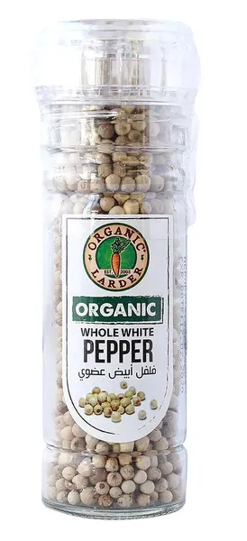 Organic Larder Whole White Pepper 70G