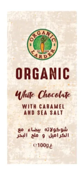 Organic Larder Caramel & Sea Salt White Chocolate 100G