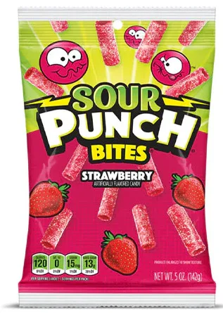 Sour Punch Bites Strawberry Flavor Candy 142G