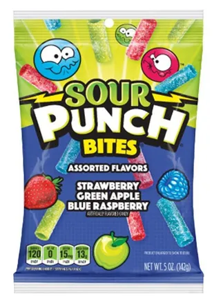 Sour Punch Bites Assorted Flavors Candy 142G