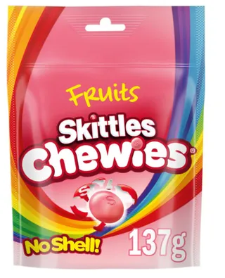 Skittles Chewies No Shell Fruit Sweets Pouch 137G