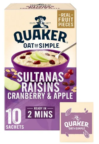 Quaker Oat So Simple Sultana Raisins Cranberry & Apple 10X38.5G