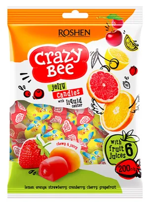Roshen Crazy Bee Jelly Candies With Liquid Center 1Kg