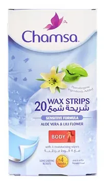 شامسا شريط شمع للجسم لا يسبب الحساسية 20 + 4 مناديل