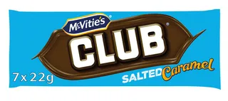 McvitiePcs Club Salted Caramel Biscuit Bars 7X22G
