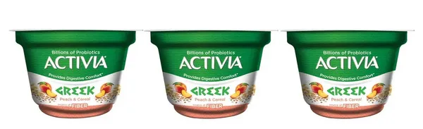 Activia Greek Peach & Cereal Dairy Dessert 3X150G
