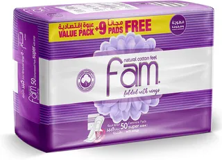 Fam Folded With Wings Sanitary Pads 50pcs