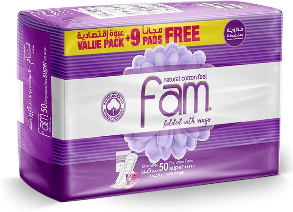 Fam Folded With Wings Sanitary Pads 50pcs