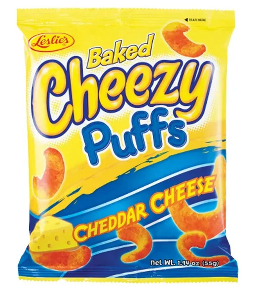 Leslie's Cheddar Baked Cheezy Puffs 55G
