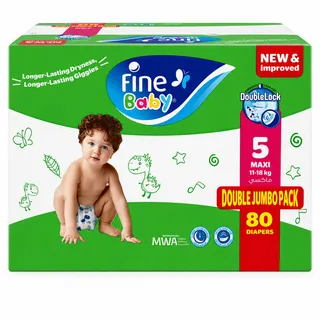 Fine Double Lock Maxi Baby Diaper Size 5 80Pcs