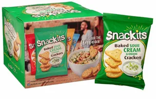 Nabil Snackits Baked Sour Cream & Onion Crackers 8X48G