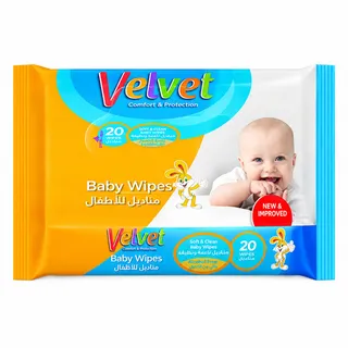 Velvet Baby Wipes 20 Pieces