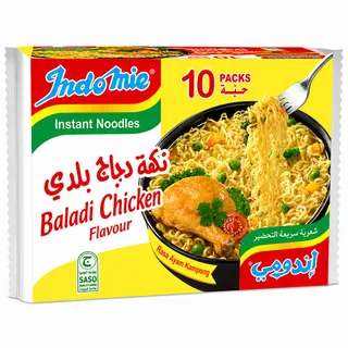 اندومي نودلز بلدي سريعة التحضير بنكهة الدجاج 72X10 جم