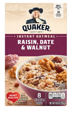 Quaker Raisin, Date & Wallnuts Instant Oatmeal Packet 296G 8's
