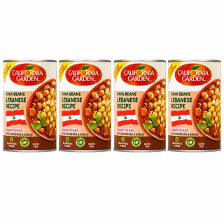 California Garden Peeled Fava Beans With Chickpeas And Garlic Lebanese Recipe 4X450G