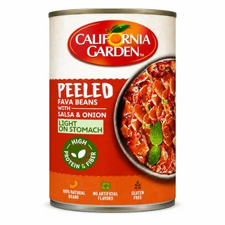 California Garden Peeled Beans With Salsa & Onion 450G