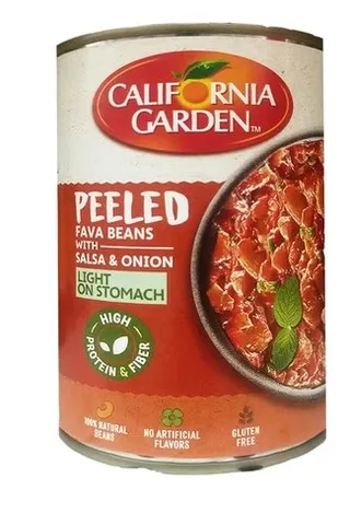 California Garden Peeled Beans With Salsa & Onion 450G