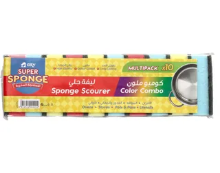 City Color Combo Multipurpose Sponge Scourer 10's