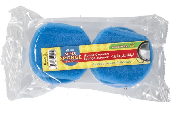 City Super Sponge Round Grooved Sponge Scourer 2's