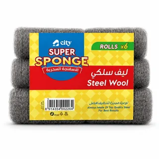 City Super Sponge Steel Wool 6Pcs