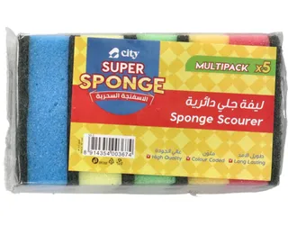 City Super Sponge Color Combo Multipurpose Sponge Scourer 5's