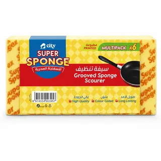 City Super Sponge Printed Grooved Sponge 6's