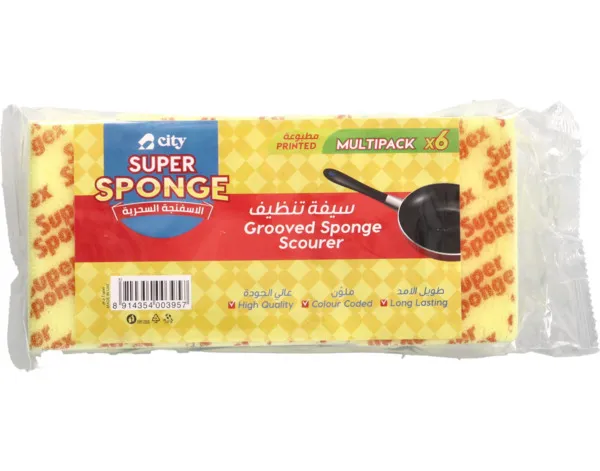 City Super Sponge Printed Grooved Sponge 6's