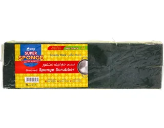 City Super Sponge Grooved Jumbo Sponge Scrubber 12's