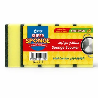 City Super Sponge Sponge With Scourer 5Pcs