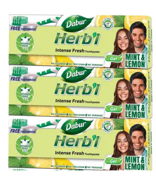 Dabur Oral Protection Herbal Mint And Lemon Toothpaste 3X150G