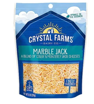 Crystal Farms Marble Jack Finely Shredded Cheese 226G