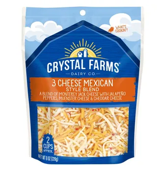 Crystal Farms Shredded Mexican 3 Cheese 226G