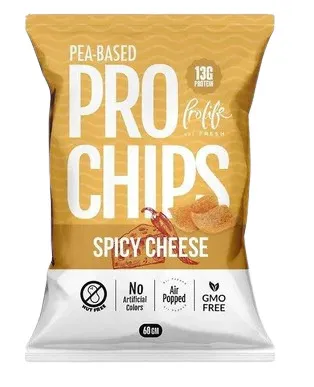 Cruncho Pro Chips Spicy Cheese Pea Based Chips 60G