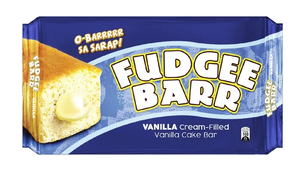 Rebisco Fudgee Barr Vanilla Cream Filled Vanilla Cake Bar 40G