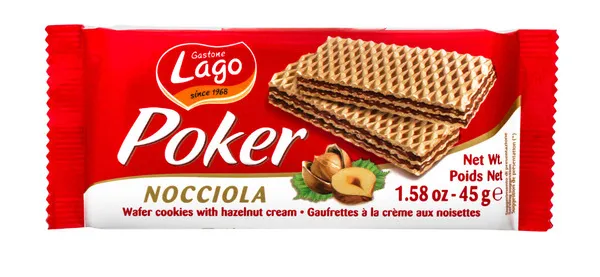 Lago Poker Hazelnut Cream Wafer 45G