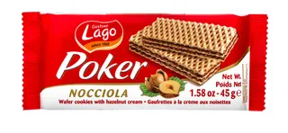 Lago Poker Hazelnut Cream Wafer 45G