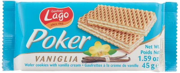 Lago Poker Vanilla Cream Wafer 45G