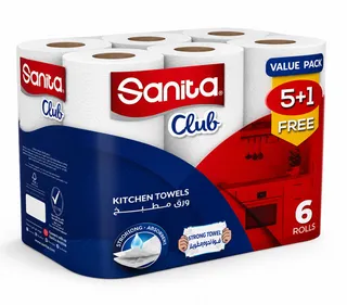 Sanita Club Kitchen Towel Rolls 6 Rolls