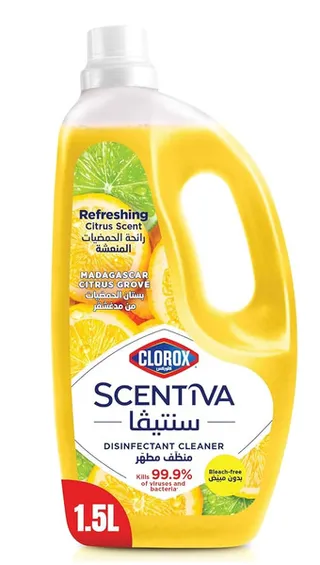 Clorox Scentiva Multipurpose Disinfectant Madagascar Citrus Floor Cleaner 1.5L