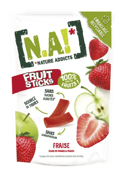Nature Addicts Vegan Strawberry & Apple Flavor Fruit Sticks 35G