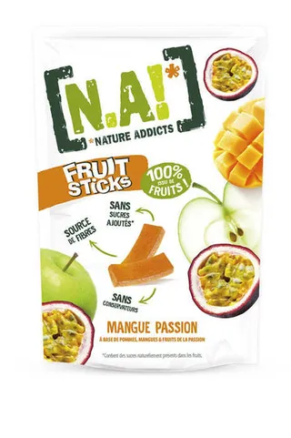 Nature Addicts Vegan Mango Passion & Apple Fruit Sticks 35G