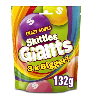 Skittles Giants Vegan Chewy Sour Sweets 132G