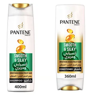 Pantene Smooth & Silky Shampoo 400Ml + Conditioner 360Ml