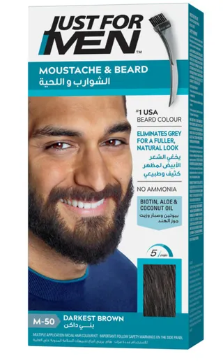 Just For Men Mustache & Beard Darkest Brown Color Brush In Color M-50