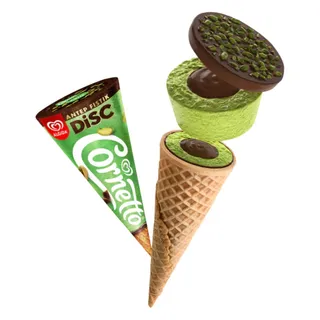 Cornetto Disc Pistachio Chocolate Ice Cream Cone 130Ml