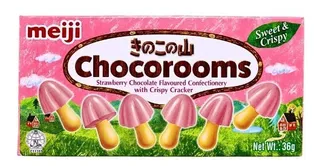 Meiji Chocorooms Strawberry Crispy Cracker 36G