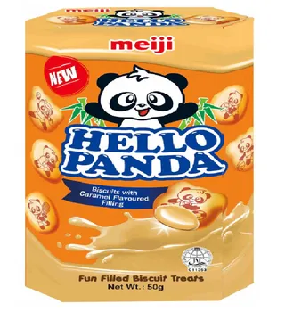 Meiji Hello Panda Biscuits With Caramel Flavoured Filling 50G