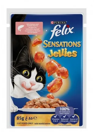 Felix Sensations Jellies Salmon and Tomato in Jelly Wet