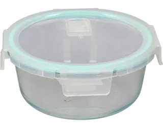 Into Home Borosilicate Round Container With Clip Lid 660Ml